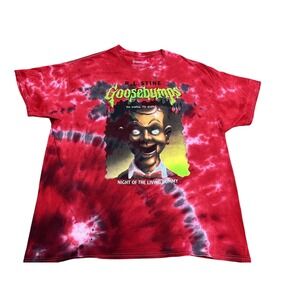 Goosebumps T-Shirt Red Tie Dye Night of the Living Dummy Men's Large Slappy